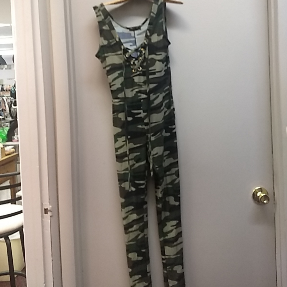 Camo Jumpsuit Size Small with Gold Eyelets